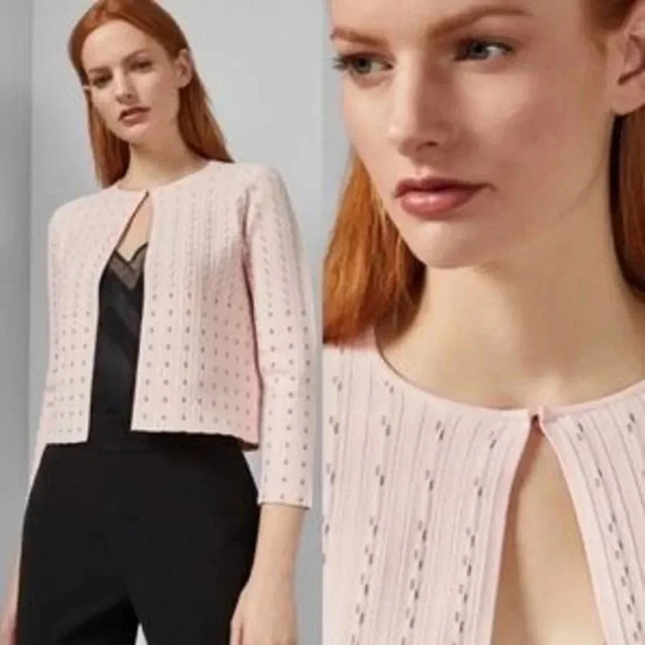 TED BAKER LONDON Dominna Metallic Cardigan Size 5 /XL - Picture 1 of 8